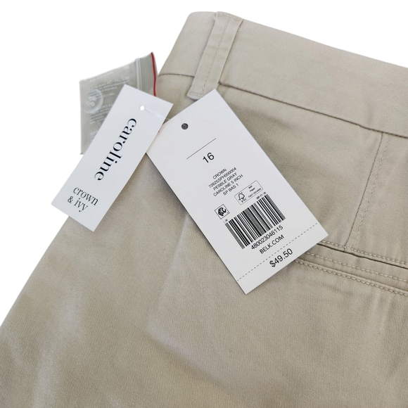 NWT Crown & Ivy Tan Bermuda Shorts Lightweight Modern Fit - Picture 5 of 8